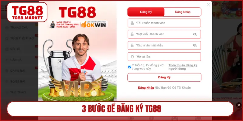 3 bước để đăng ký TG88