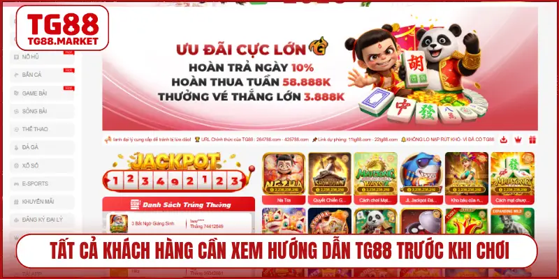 Tất cả khách hàng cần xem hướng dẫn TG88 trước khi chơi